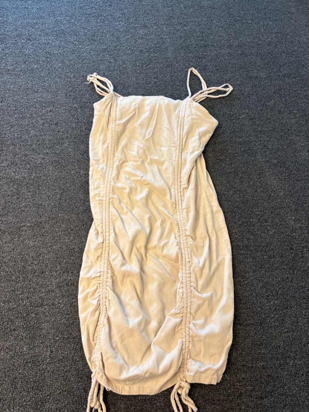 Women’s wild fable Cream linen Tie-Shoulder Mini Dress